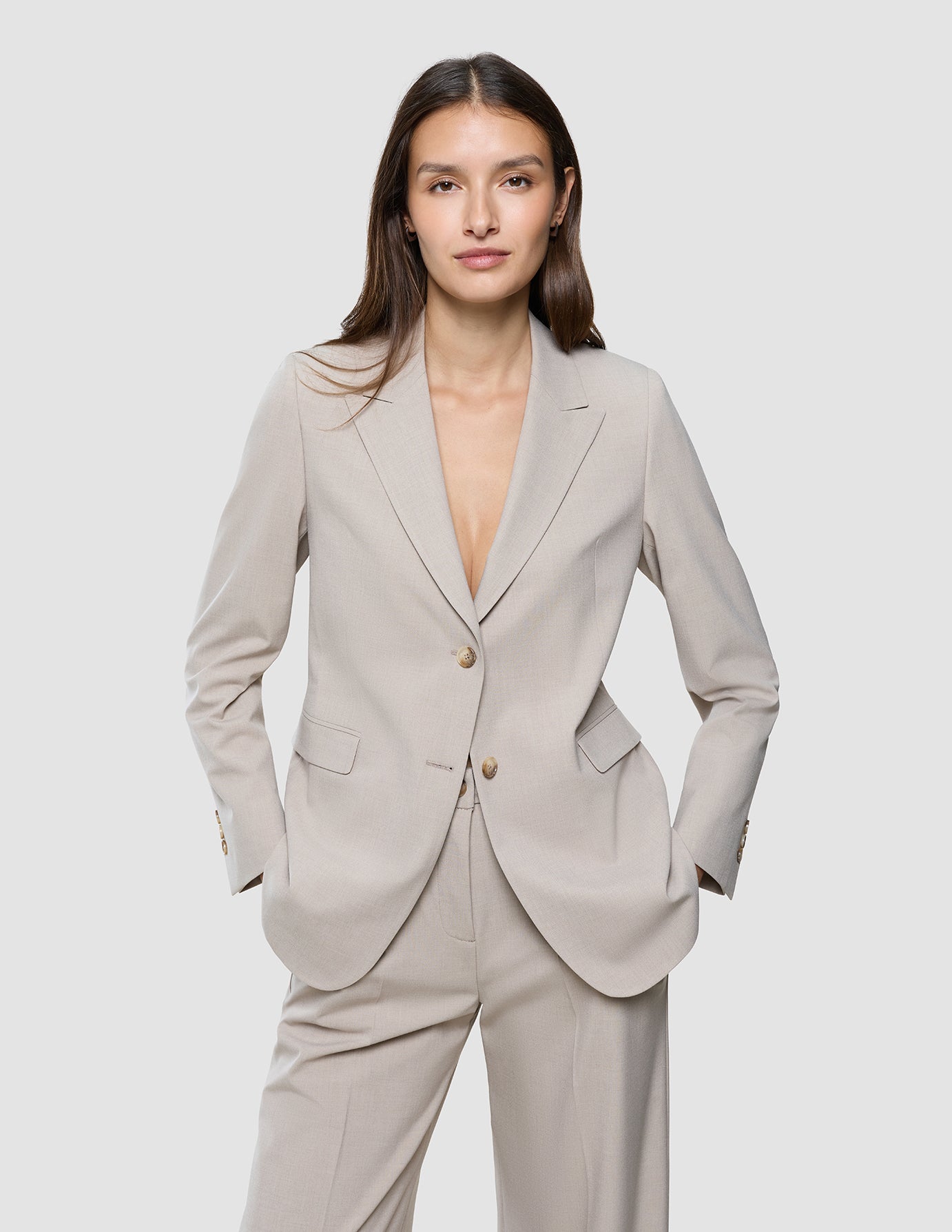 Women Ease Blazer Vanilla Melange